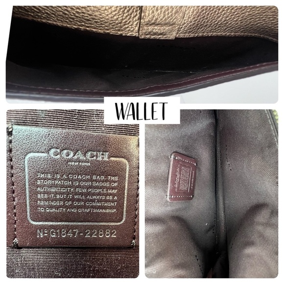 Coach Gold Metallic Market Tote F76776 & Wallet 22882 Clutch Set - Picture 14 of 16